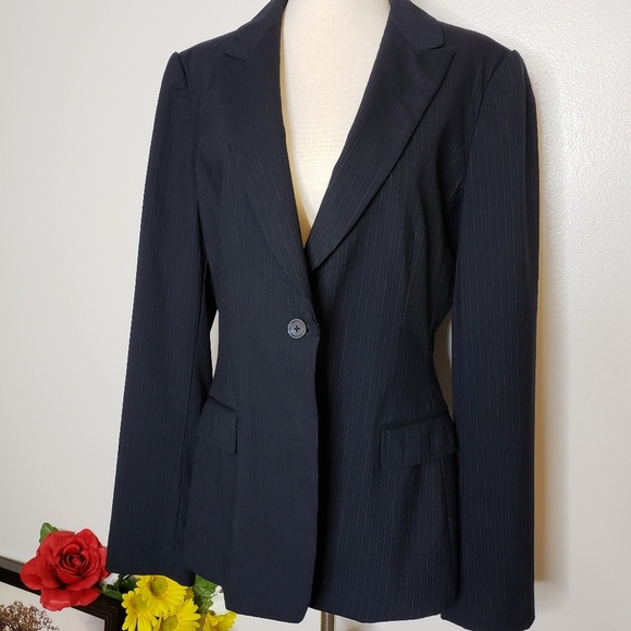 Elie Tahari Luxury Lorelei Thin Pinstripe Jacket Office Designer Womens Summer - Picture 14 of 16